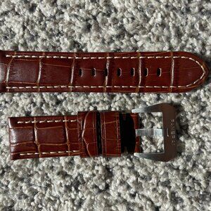 ✅Brown Leather Watch Band For Panerai pam Size 24mm